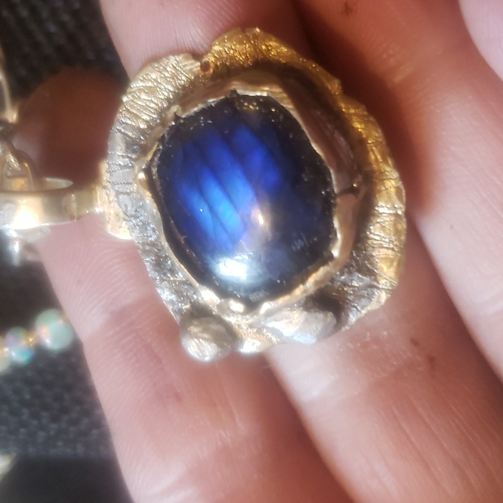 Handmade labordite brass and sterling silver chain necklace 😍